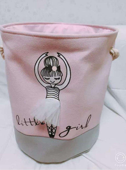 Panier de rangement pliable en toile pour petite princesse.