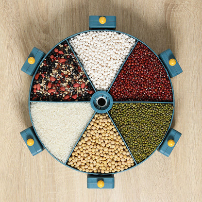 Distributeur mural rotatif 6 compartiments pour aliments secs.